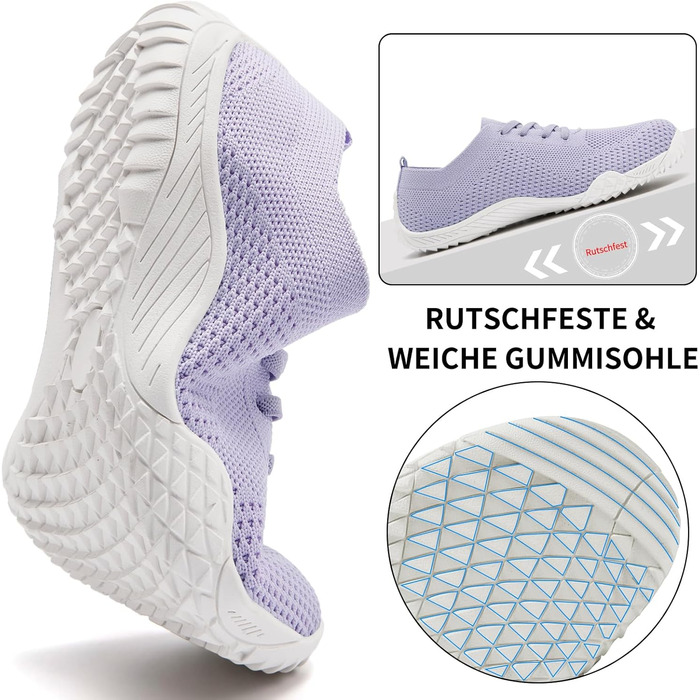 Жіночі кросівки Barfuss - легкі дихаючі сліпони для дому та занять спортом (42 EU, світло-фіолетовий)