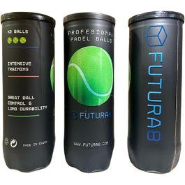 FUTURA8 М'ячі для падел-тенісу, 3 шт. в упаковці, преміум-якість, стабільний відскік, довговічні, для тренувань та турнірів, підходять для гри в приміщенні та на вулиці, професійні м'ячі