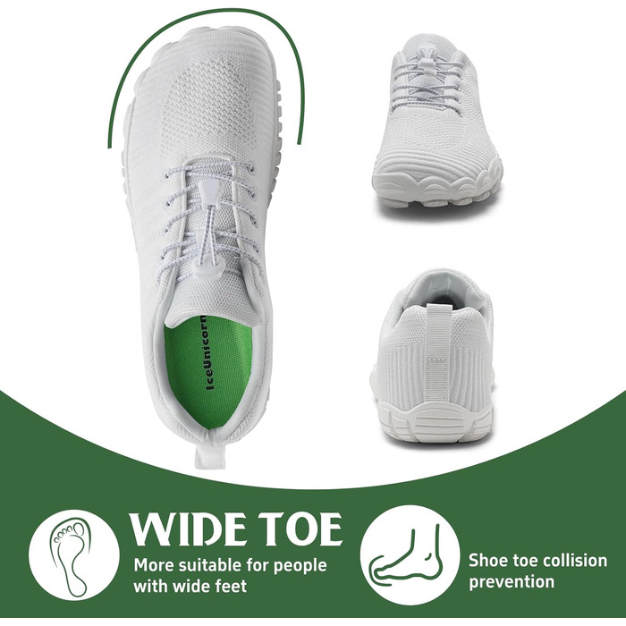 Чоботи для трейлраннінгу IceUnicorn: чоловічі та жіночі, широкі, з відділенням для пальців, унісекс, для плавання, пляжу та аквапарку (39 EU, 742weiß)