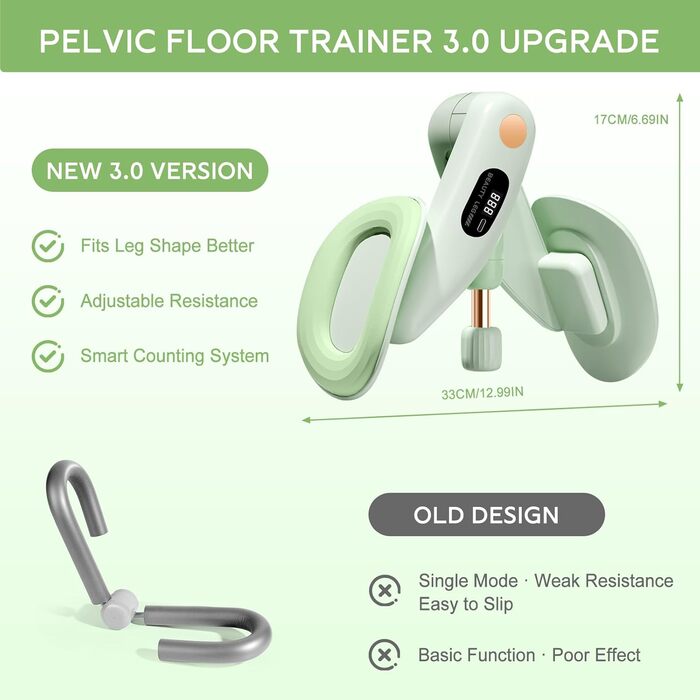 Тренування тазового дна для жінок: пристрій для зміцнення м'язів, регулювання ваги 7-16 кг, фітнес для дому, зелений