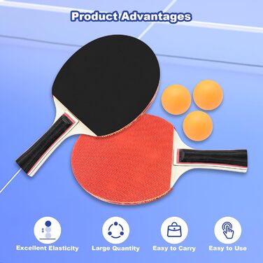 Набір для настільного тенісу: 4 ракетки, 8 м'ячів, сумка. Підходить для початківців, сімей та професіоналів. Ідеально для гри в приміщенні та на вулиці.