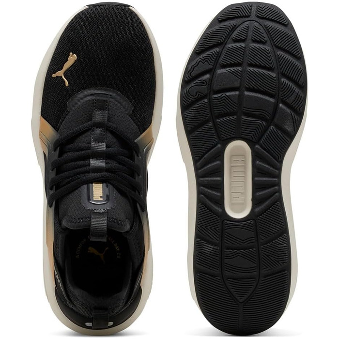 Жіночі кросівки PUMA Softride Enzo 5 Metallic для бігу та повсякденного носіння, 40 EU, Puma Black, Warm White, Puma Gold