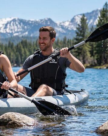 Owntop Плавуча жилетка для дорослих, штанговий ремінь, кишеня, унісекс. Підходить для SUP, каякінгу, риболовлі, вітрильного спорту, каное. Чорний колір, XL-XXL