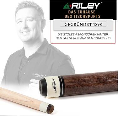 Більярдний кий Riley американський, 147 см, кінчик 13 мм, ручка зі штучної шкіри, темне дерево, з кейсом