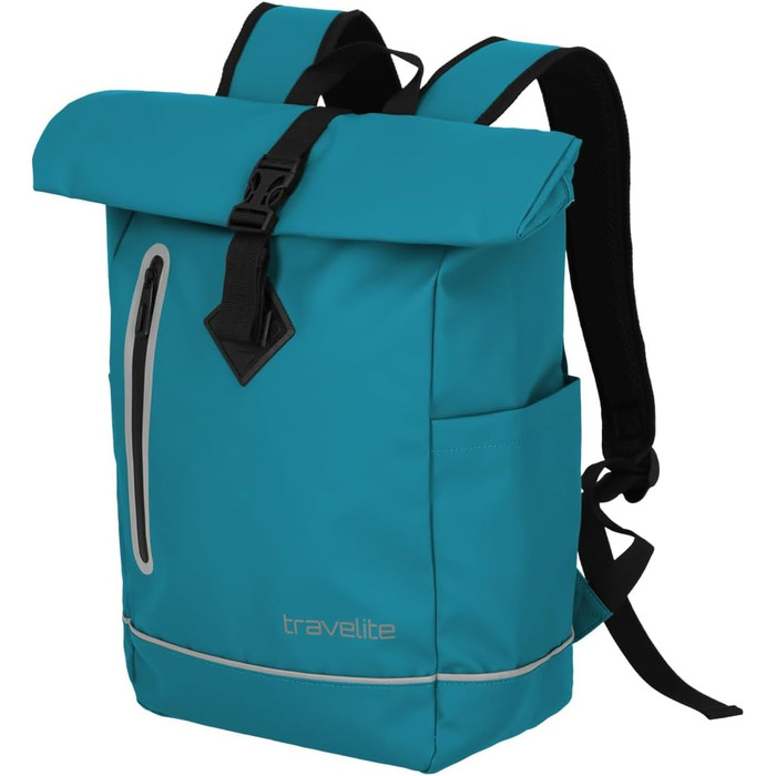 Водонепроникний рюкзак Travelite Rolltop для велосипеда, міський рюкзак із ролтоп-застібкою та світловідбивачами, 19 л, 48 см
