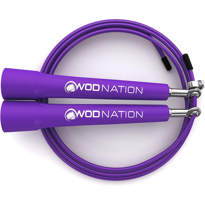 Стрибкове канат WOD Nation Speed Jump Rope – Blitzschnelle – для боксу, MMA, витривалості (фіолетовий)