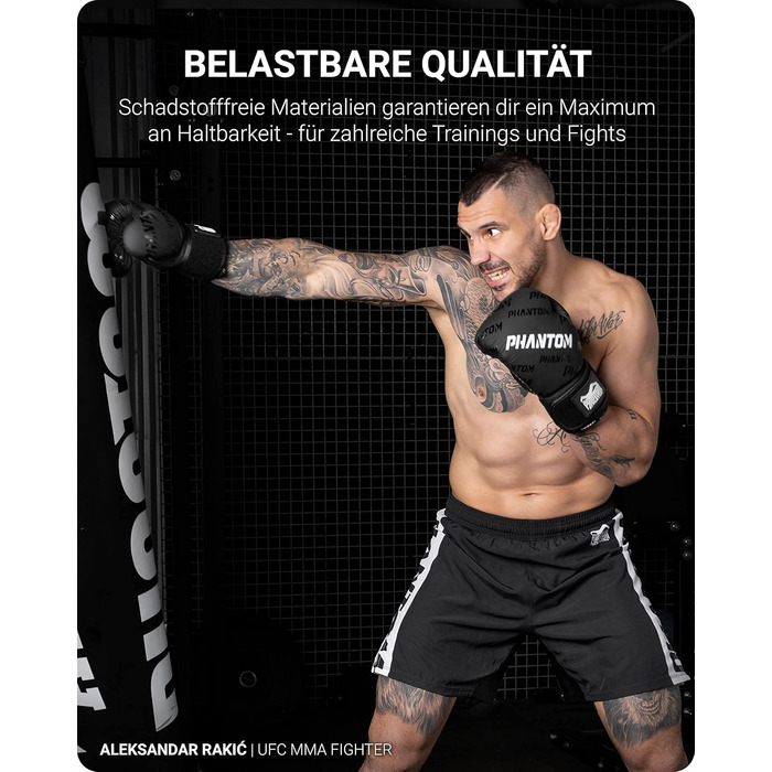 Боксерські рукавички Phantom Apex | MMA, тайський бокс | Чоловічі, Velcro, чорні, 10 Oz