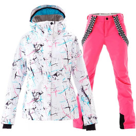 Комплект зимового одягу HOTIAN Daen: водонепроникний, вітронепроникний, для катання на лижах та сноуборді, походів та альпінізму (M, 2 кольори + рожевий)