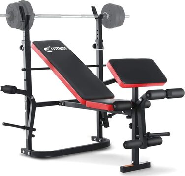 Універсальна лавка для жиму FFitness з регульованою спинкою та стійкою для штанги