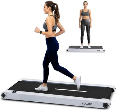 Бігова доріжка Walking Pad SQUATZ 2-в-1 з вібраційною платформою, складана, для дому та офісу, під стіл, до 120 кг, срібляста