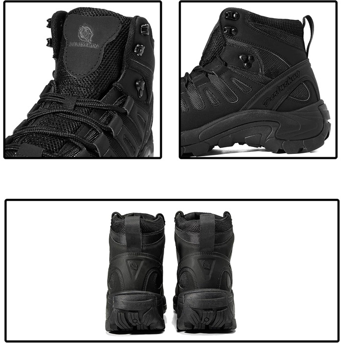 Чоловічі трекінгові черевики, тактичний рюкзак, легкі пустельні черевики, розмір 43 EU, темно-чорний