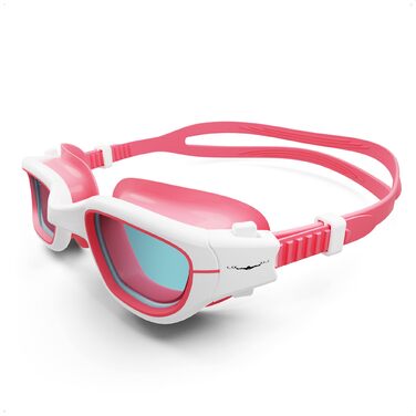 Дитячі окуляри для плавання AqtivAqua MINI-DX, рожево-білі, антифог, герметичні для хлопчиків та дівчаток