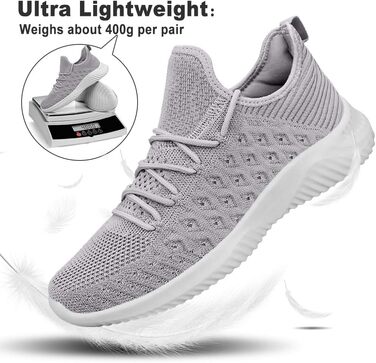 Чоловічі кросівки для бігу Feethit, сірі, дихаючі, легкі, зручні, з антиковзкою підошвою (44 EU)