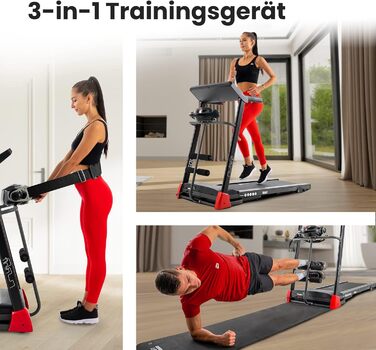 Бігова доріжка Hop-Sport HS-1200LB Soul 3-в-1 для дому з масажером, станцією для пресу, складана, LCD-дисплей, керування через додаток, 15 програм, швидкість до 14 км/год