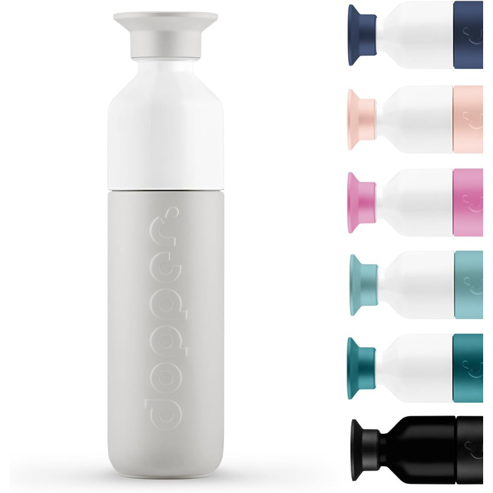 Термос Dopper Insulated Gentle Grey 350 мл – двошаровий, нержавіюча сталь, не протікає, зберігає тепло до 9 годин, холод до 24 годин, для води, кави, чаю