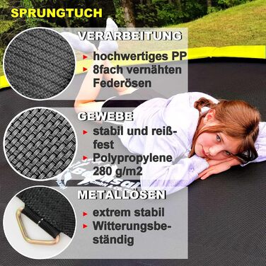 Трамплін для саду Outdoor FGOS Ø 366 см (жовто-чорний) - Комплект для дітей