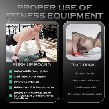 Багатофункціональний тренажер для віджимань 12-в-1 Push Up Board, складаний дошка для тренування м'язів верхньої частини тіла та спалення жиру
