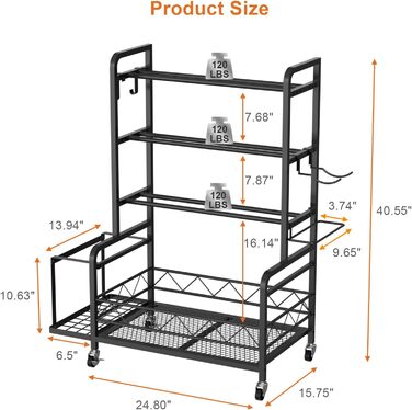 Стойка для гантелей на 4 рівня з коліщатками, з кошиком, для дому, фітнесу та силових тренувань