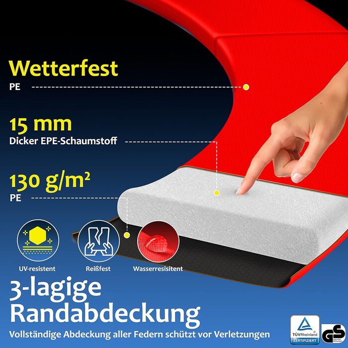 Трамплін KESSER® Ø 244/305/366/427 см | Сертифікований TÜV Rheinland GS | Дитячий та садовий трамплін, до 150 кг | Комплект з сіткою безпеки