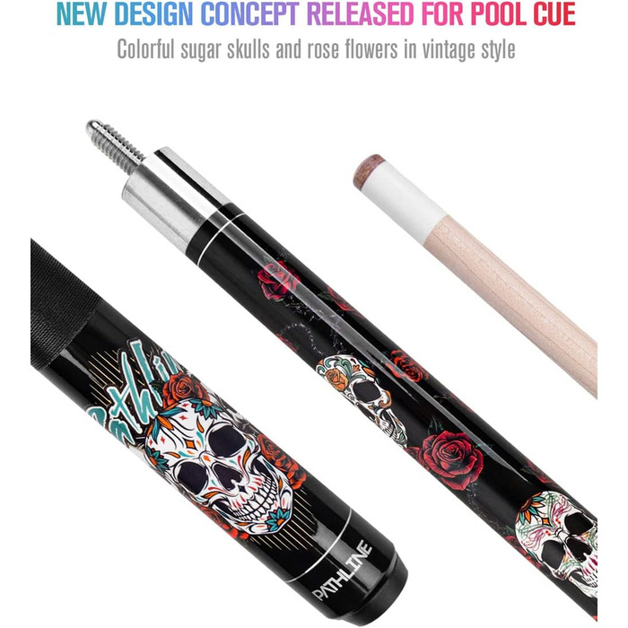Більярдний кий Pathline Billard-Queuestab: канадський клен, 13 мм наконечник, чорний/молот, 20oz