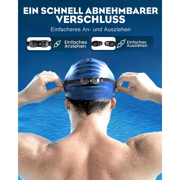 Окуляри для плавання Victoper (2 шт.) з носовою перегородкою, антизахист від протікання/туману/УФ-променів, панорамний огляд 180°, регульоване обличчя, для дорослих та підлітків, чорний