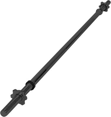 Штанга wuuhoo® Vera 120/150/200 см, сталь чорна, діаметр 30 мм, зі зіркоподібним замком, для фітнесу вдома, вантажопідйомність 70-90 кг