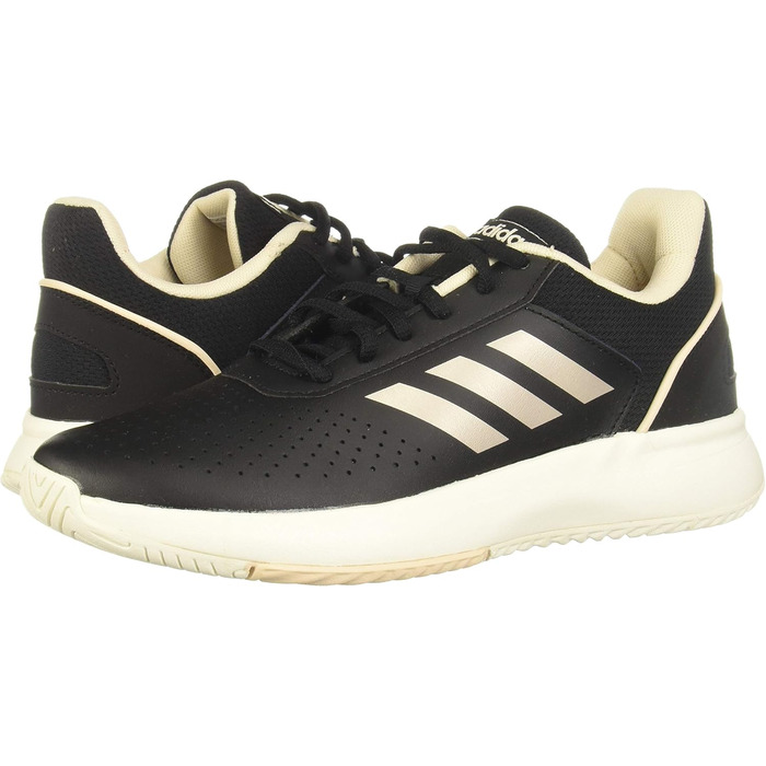 Жіночі фітнес-кеди Adidas Courtsmash, 38 EU, чорний, платина, лайм