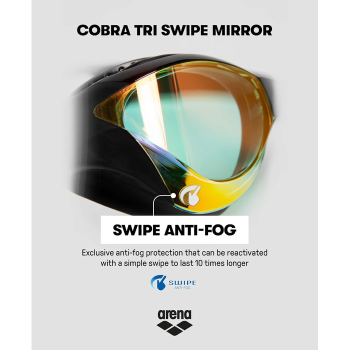 Окуляри для плавання ARENA Cobra Tri Swipe Mirror унісекс, жовті, універсальний розмір