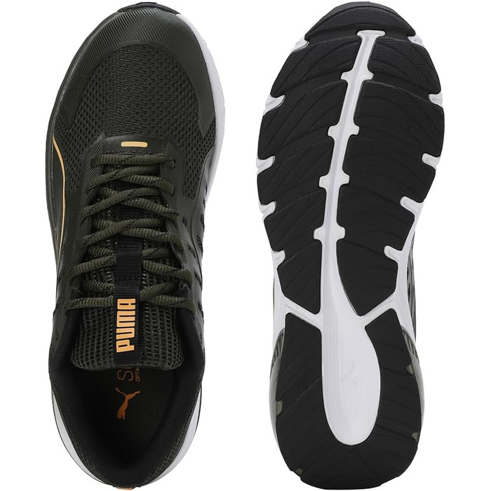 Кросівки PUMA Zellenblendung для вулиці та бігу, 46 EU, Dark Olive/Sun Stream/Puma Black