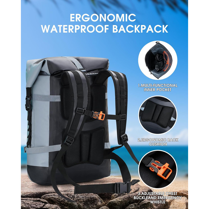 Водонепроникний рюкзак IDRYBAG 55L/35L для подорожей, каякінгу, SUP та плавання