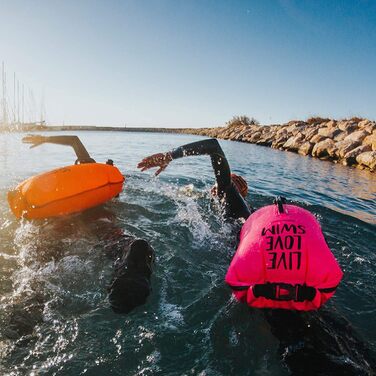 Набір Buddyswim: буя для плавання 20 л з водонепроникним відділенням і силіконова шапочка для відкритої води, рожева