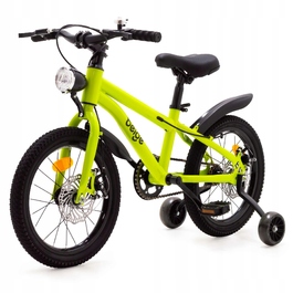 Дитячий велосипед Rowerek 14 дюймів, зелений, з дисковими гальмами та підтримувальними колесами