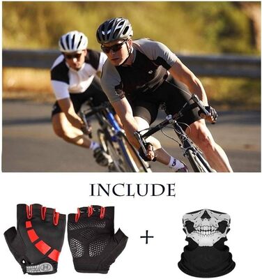 Велосипедні рукавички для чоловіків та жінок літні, напівпальцеві для гірського велосипеда, шосе, піших прогулянок, альпінізму, чорні, червоні, розмір L