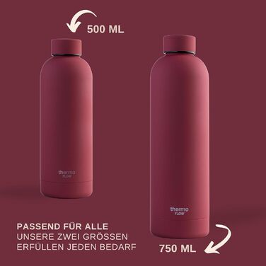 Термос-бутилка з нержавіючої сталі Thermo Flow 500 мл, ізольована, BPA-free, герметична, для школи, офісу, подорожей, каштанова