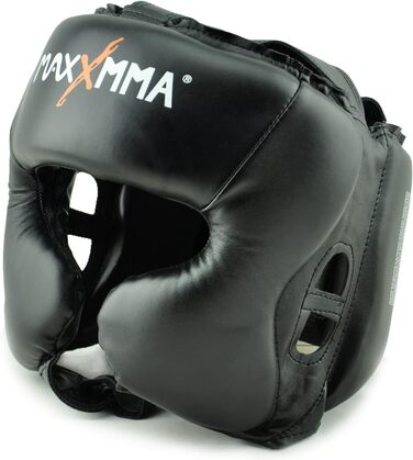 Захисний шолом MaxxMMA L/XL для боксу, MMA, кікбоксингу, спарингів, карате, тхеквондо, чорний