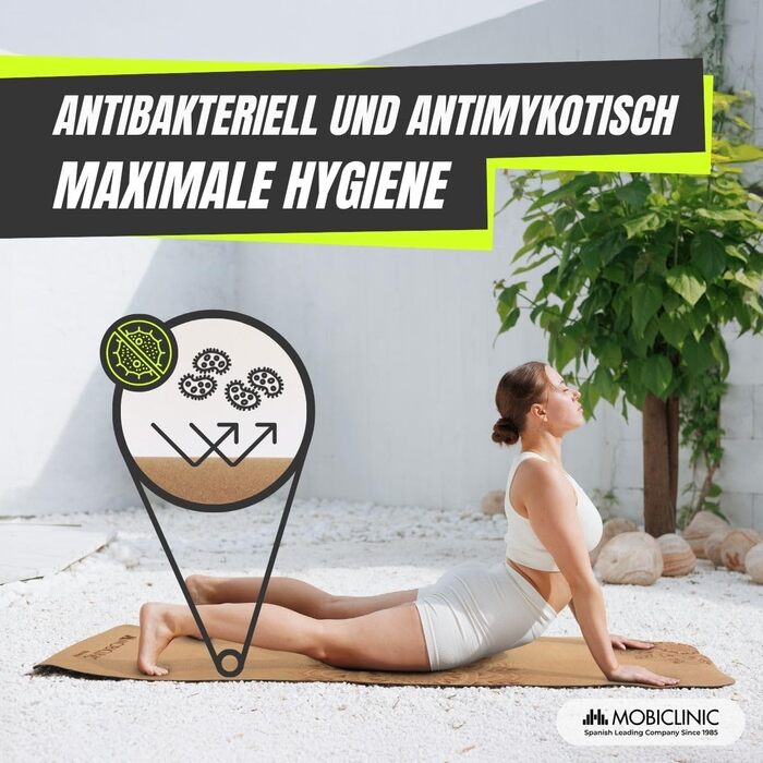 Йога мат Mobiclinic® з натуральної корку, 183x61 см, антиковзка, з мішком, екологічна, 4 мм, дизайн Мандала, для йоги, пілатесу, фітнесу