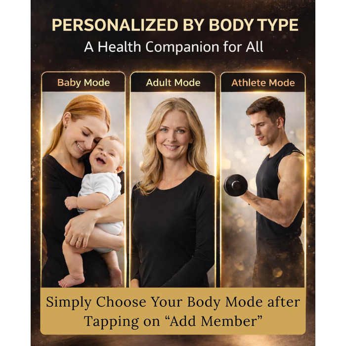 Розумні ваги Homerz Smart Scale Pro: біометричний аналізатор складу тіла з WiFi та Bluetooth, вимірювання ІМТ, жиру та м'язів, чорний, Large