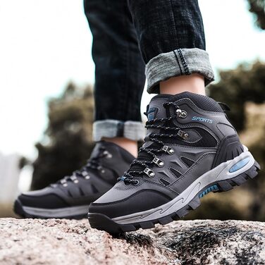 Черевики для трекінгу чоловічі та жіночі, легкі туристичні черевики, спортивне взуття для кемпінгу, сірі (41 EU)