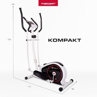 Еліптичний тренажер Christopeit Crosstrainer CT 3 для дому - тихий, з 8 рівнями опору, датчиками пульсу та LCD-дисплеєм