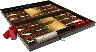 Дерев'яна настільна гра нарди PrimoLiving Deluxe XXL 57x48,8 см, складаний кейс, стиль Sailor