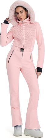 Жіночий гірськолижний комбінезон HOTIAN: водонепроникний, вітронепроникний, теплий, з капюшоном, рожевий