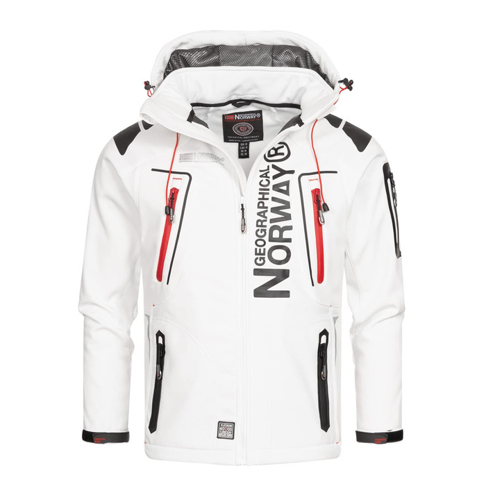 Чоловіча куртка Softshell Geographical Norway G-Forrest, біло-червона, розмір S