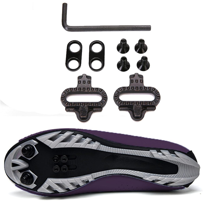 Велотуфлі для чоловіків та жінок MTB, Radsport, Mountainbike, кросівки, дихаючі, outdoor, вело, spin, білі (39 EU, фіолетовий)