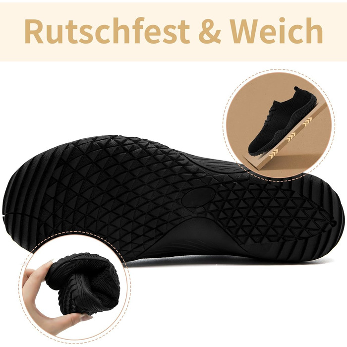 Жіночі спортивні кросівки Barfuss для бігу та занять спорту. Легкі, зручні, з підошвою, що не ковзає. Розмір 40 EU, чорний колір.