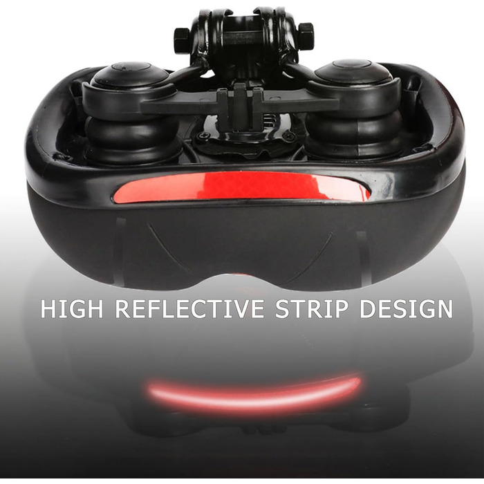 Зручний велосипедний сідло StreeHerjjkeA1 Cityradsättel з Memory Foam, водонепроникний, червоний світловідбиваючий елемент, для гібридних велосипедів, унісекс, чорний