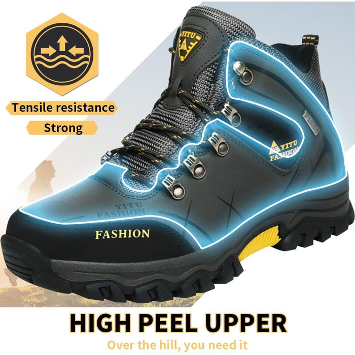 Чоловічі трекінгові черевики Littleplum, водонепроникні, дихаючі, з підкладкою, антиковзаюча підошва, високий верх, спортивні, зелені, 43 EU