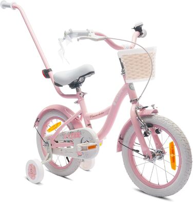 Дитячий велосипед Sun Baby Flower для дівчаток 2-6 років, знімна батьківська ручка, різний розмір коліс