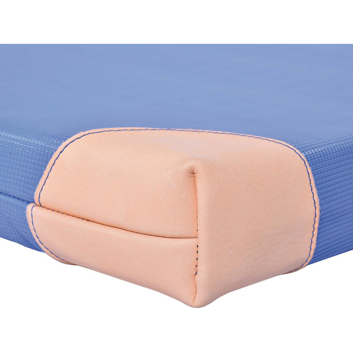Гімнастичний мат Grevinga 200x100x6 см, м'який, з шкіряними кутами, синій