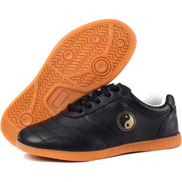 Кросівки для бойових мистецтв для чоловіків та жінок, взуття для Тай-Чи, для занять на м'якій поверхні, босими ногами, для Кунг-Фу, Вінґ Чун, Цігун, чорний, 44 EU