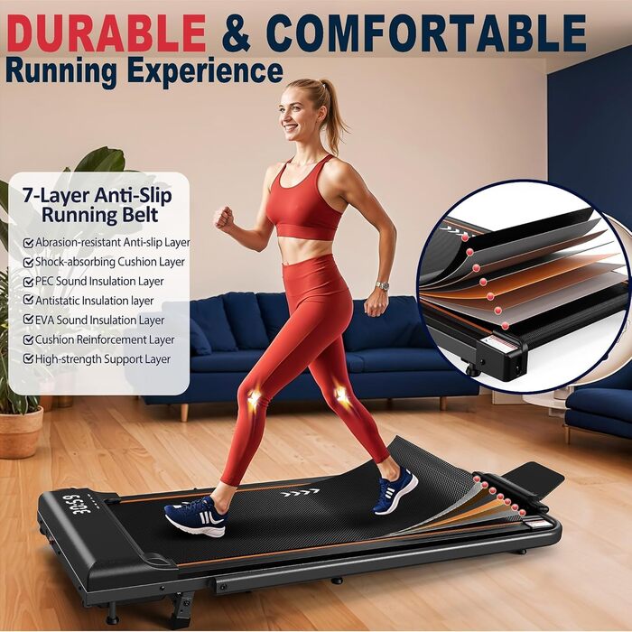 Складана бігова доріжка для дому Walking Pad з нахилом 7%, двигун 2.5 к.с., швидкість до 12 км/год, навантаження до 120 кг